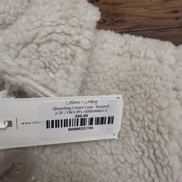 NWT Rylee + Cru Shearling Chore Coat in Natural - Picture 2 of 6